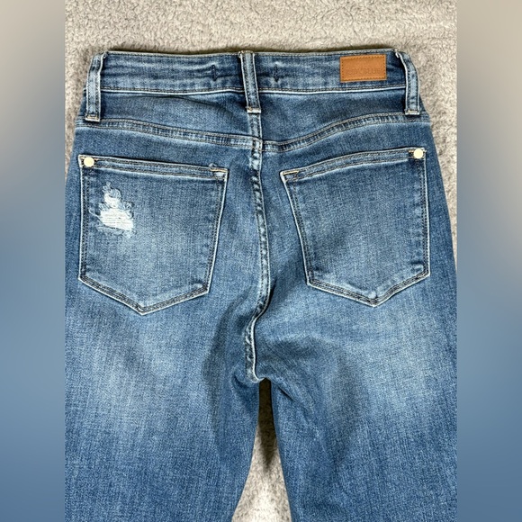 Judy Blue Jeans Womens Size 1/25 Skinny Fit High Rise Raw Cut Out Hem JB88459 - Picture 12 of 15